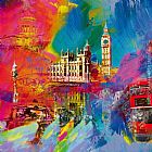 Twilight Over London Paintings - London by Robert Holzach